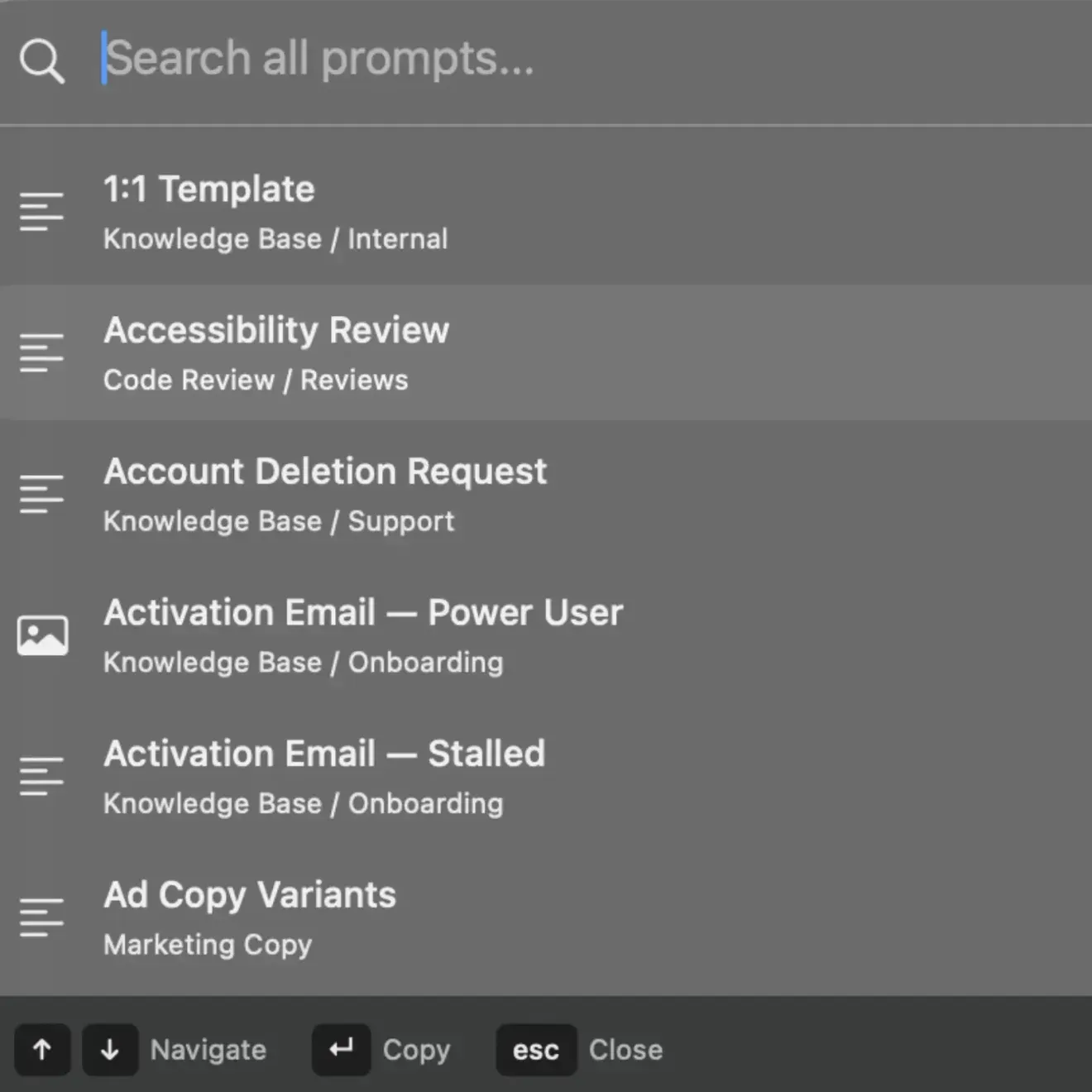 Your prompts from anywhere on your Mac